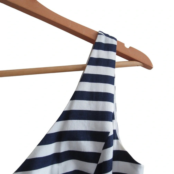 Lilly Pulitzer Roswell Dress 00 White Navy Stripes Cording Sleeveless Preppy - Picture 3 of 11